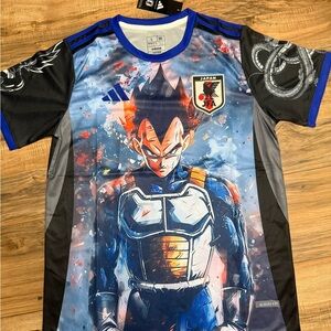 Adidas Anime Graphic Soccer Jersey - Blue and Black